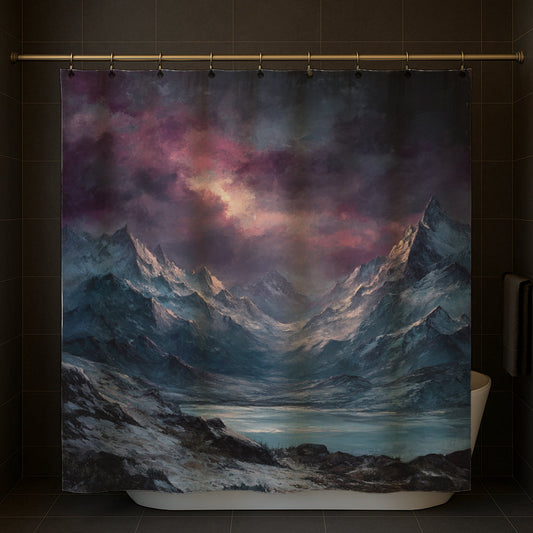Majestic Mountain Twilight Shower Curtain