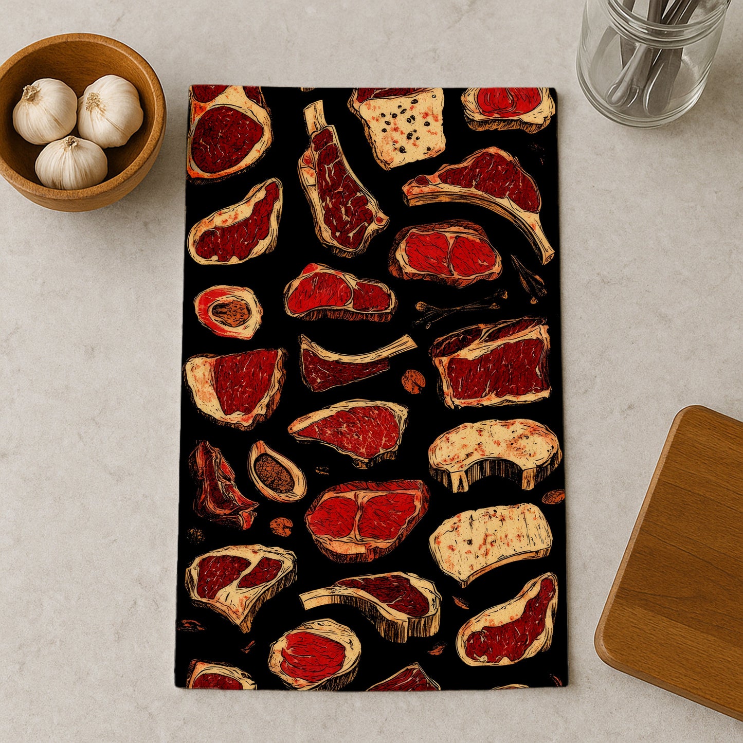 Meat Cuts Pattern Kitchen Towel