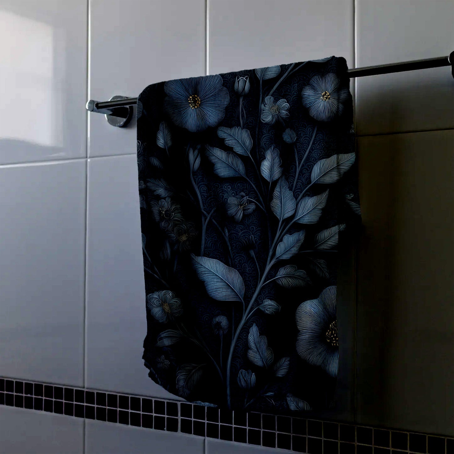 Midnight Blossoms Hand Towel