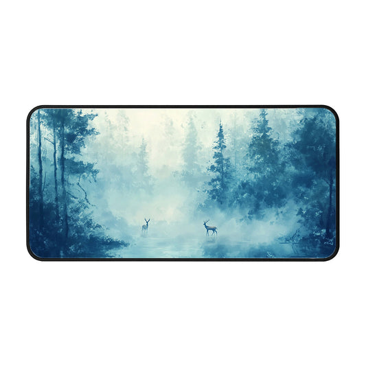 Misty Forest Deer Desk Mat