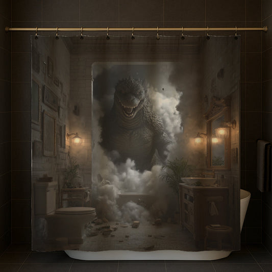 Monster Through Wall Shower Curtain