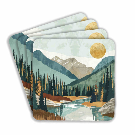 Mountain River Sunrise Coasters