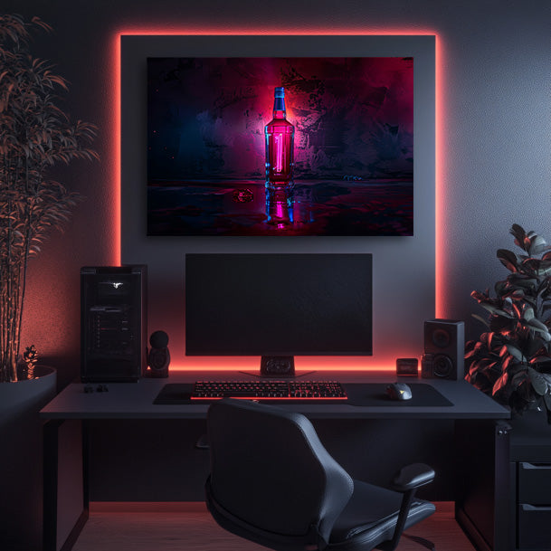 Neon Bottle Wall Art