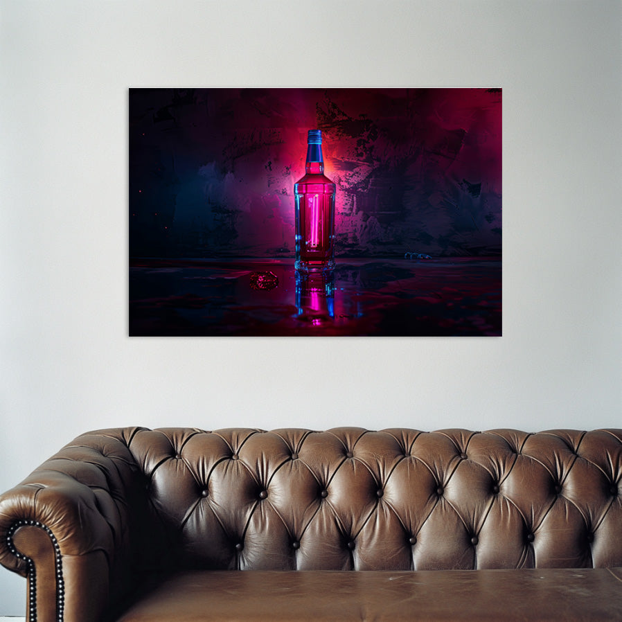 Neon Bottle Wall Art