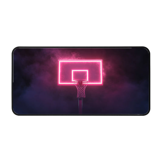 Neon Hoop Glow Desk Mat
