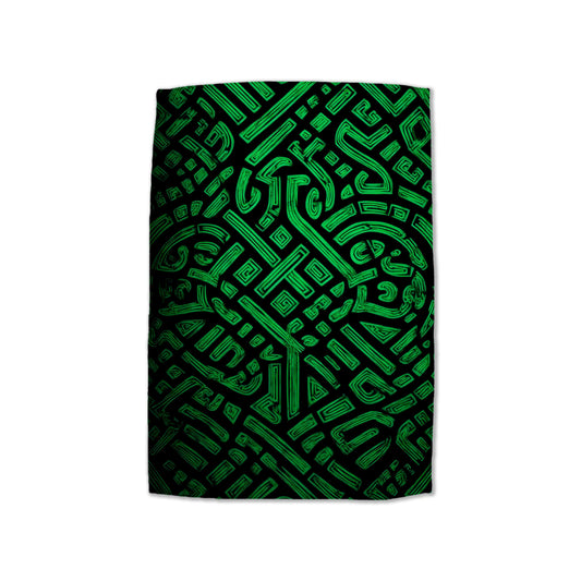 Neon Labyrinth Patterns Hand Towel
