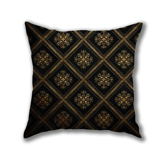 Ornate Gold Pattern Pillow