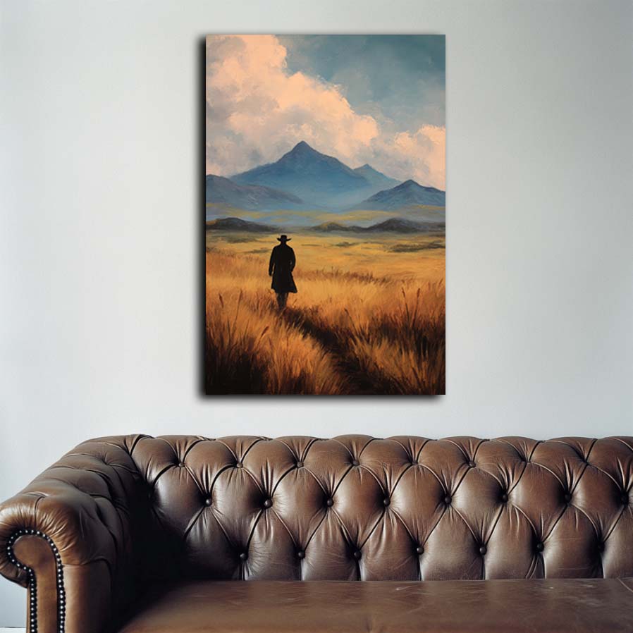 Outlaw Cowboy Walks Alone Wall Art