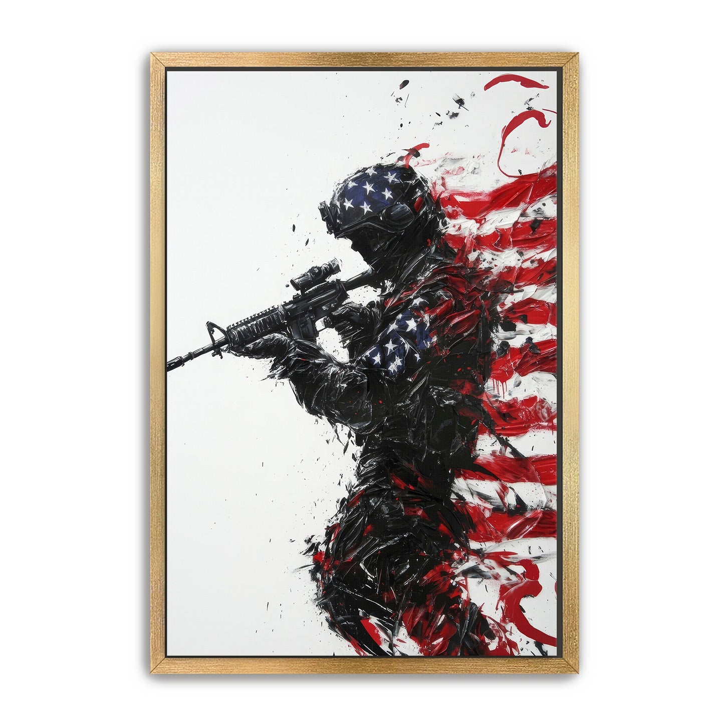 Patriotic Soldier Silhouette Wall Art