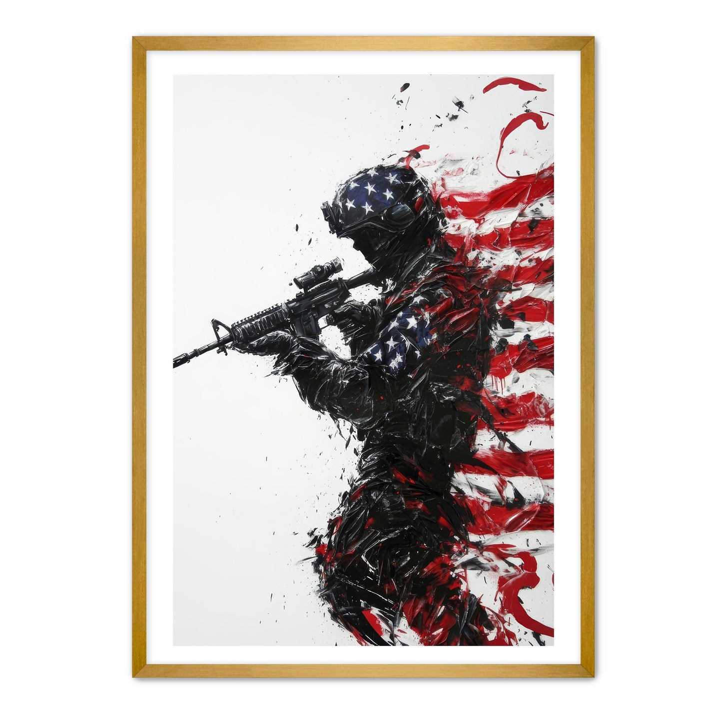 Patriotic Soldier Silhouette Wall Art