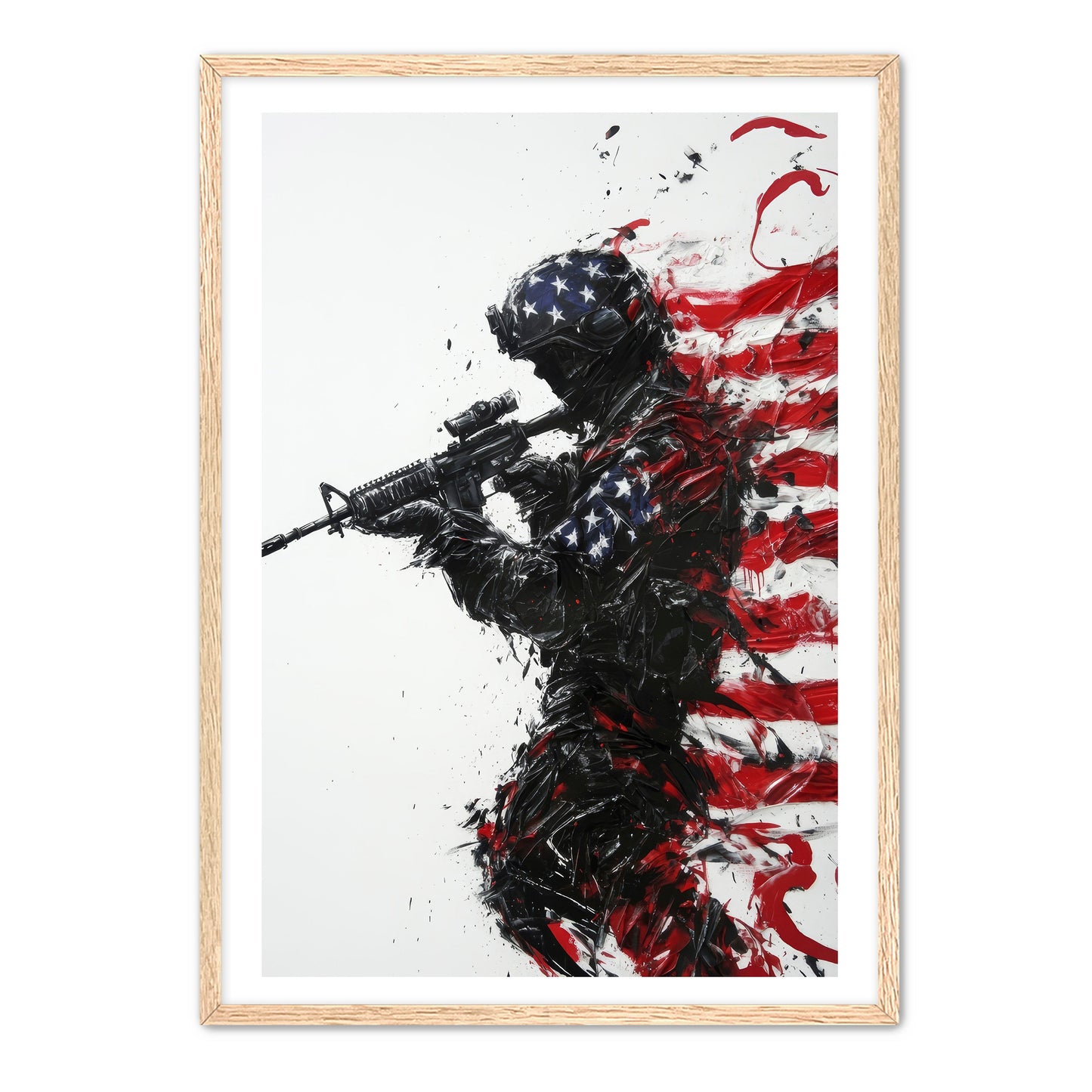 Patriotic Soldier Silhouette Wall Art
