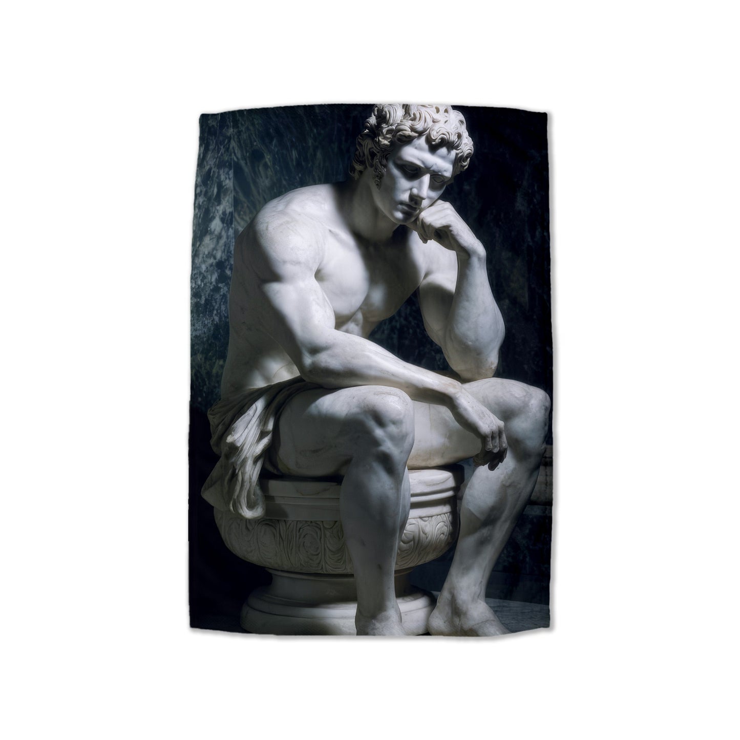 Pensive Sculpture Pose Hand Towel