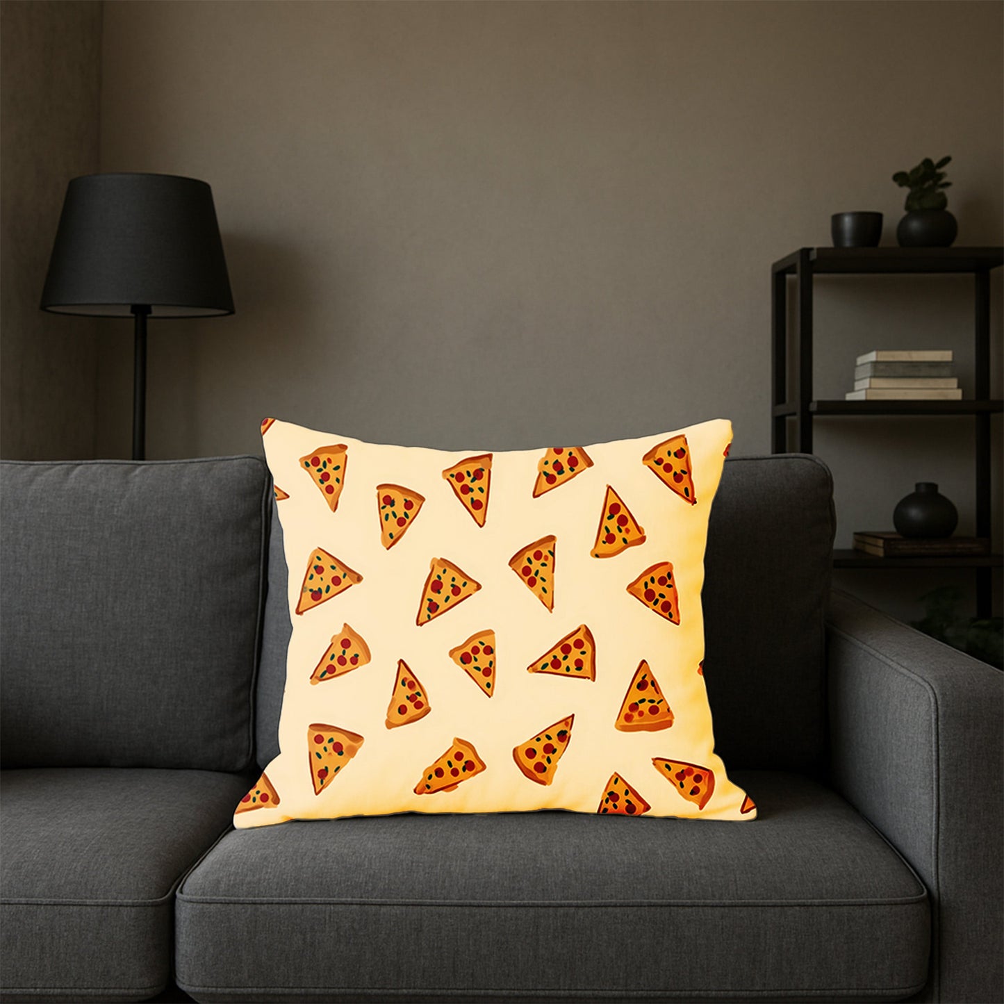 Pizza Slice Pattern Pillow