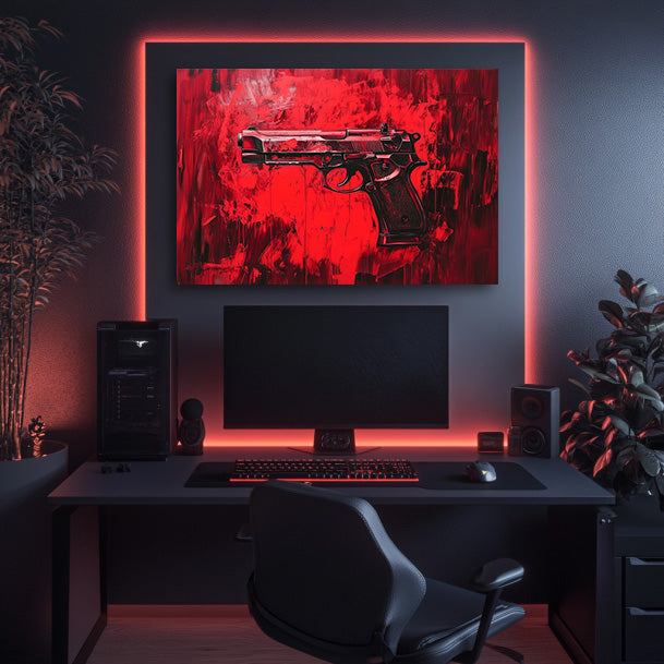 Red Pistol Wall Art