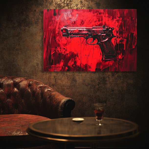 Red Pistol Wall Art