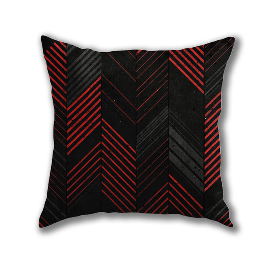 Red And Black Chevron Pattern Pillow