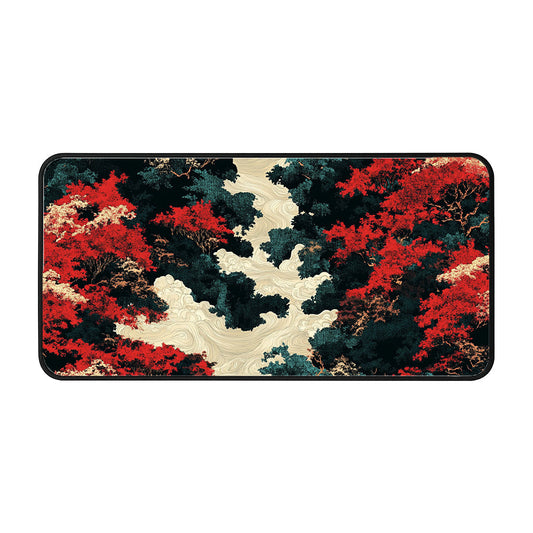 Red And Green Tapestry Desk Mat