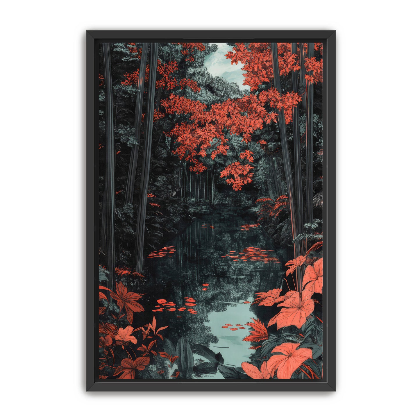 Red Bamboo Wall Art