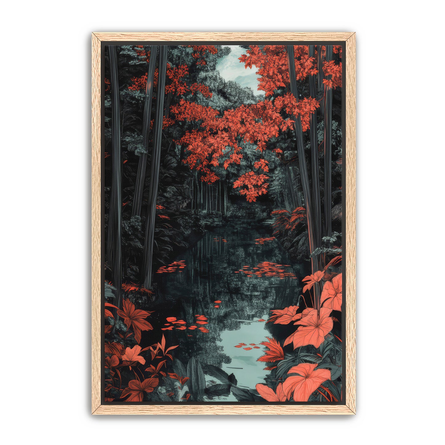 Red Bamboo Wall Art