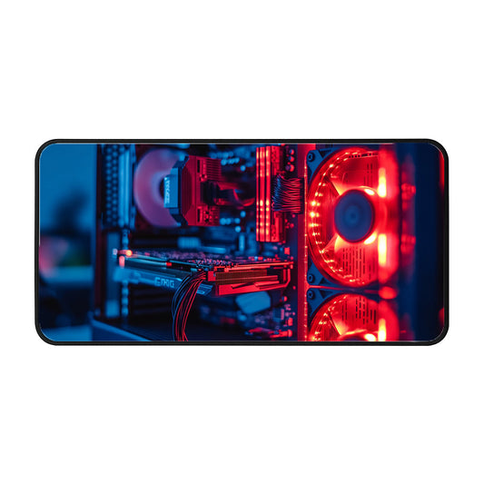 Red Led Computer Fans Desk Mat