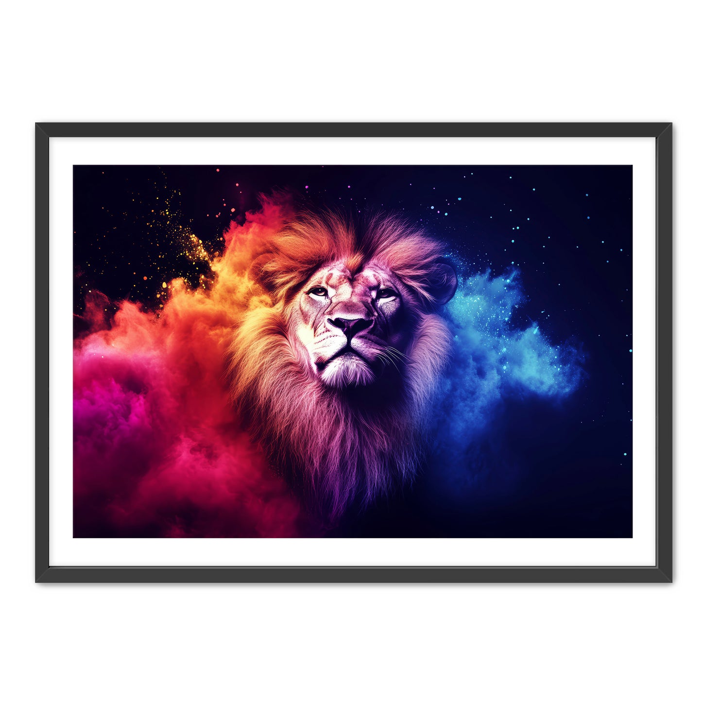 Red and Blue Lion Wall Art