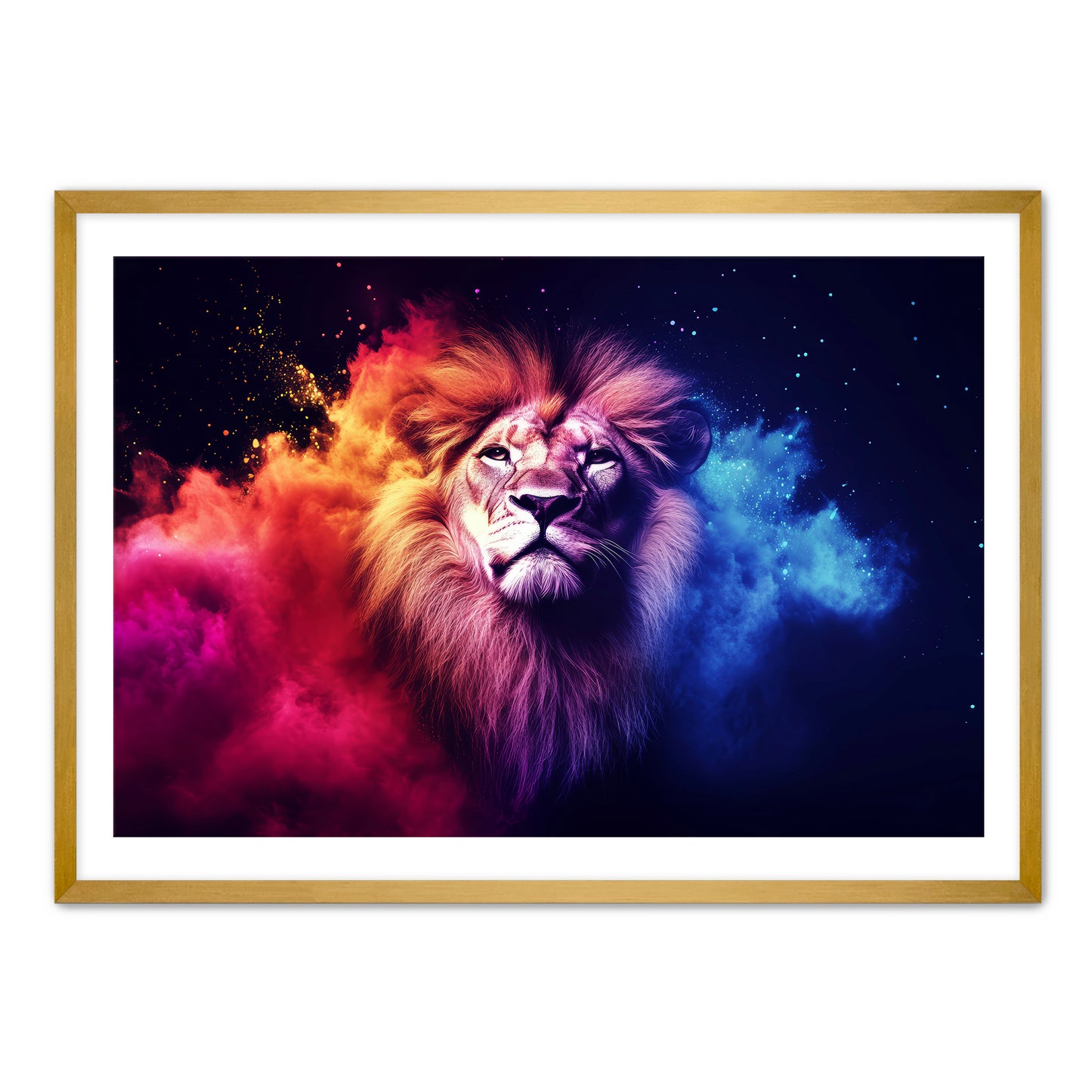 Red and Blue Lion Wall Art