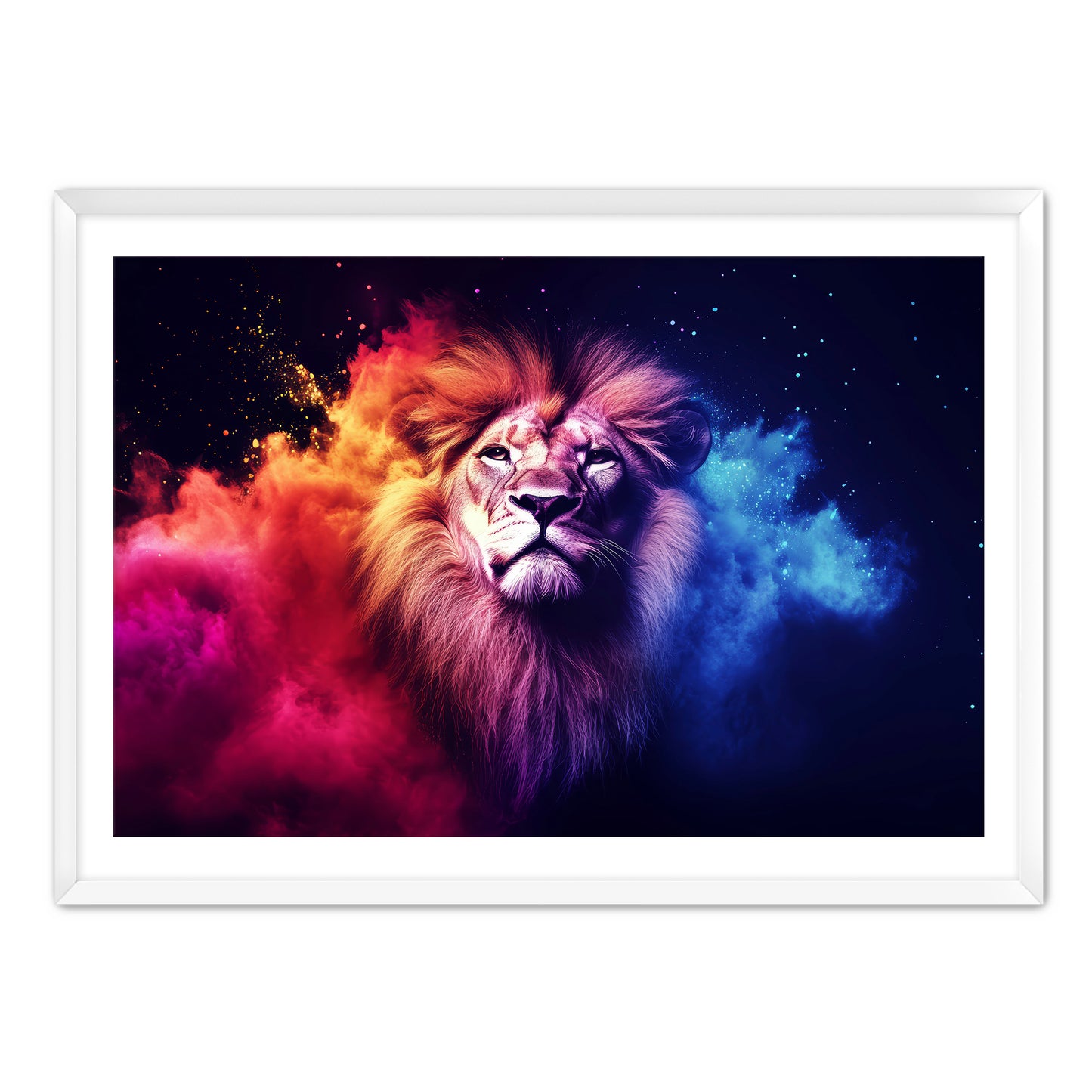 Red and Blue Lion Wall Art