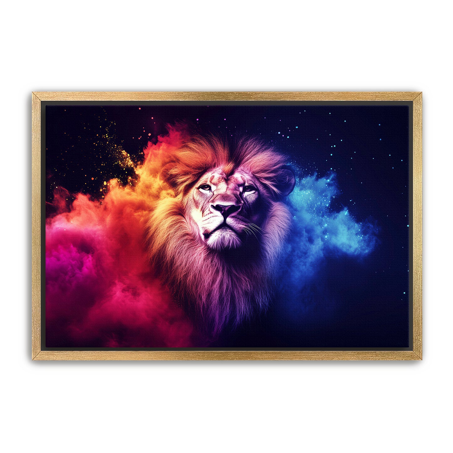 Red and Blue Lion Wall Art