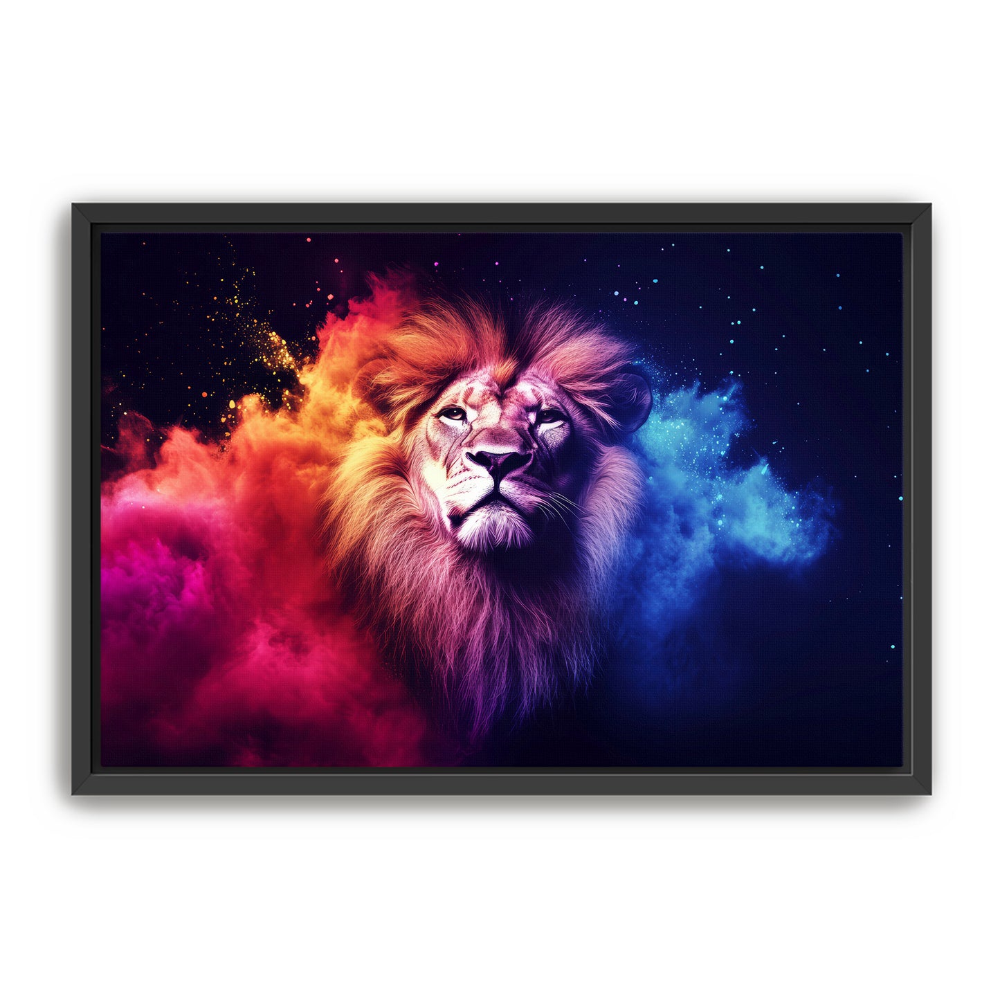 Red and Blue Lion Wall Art