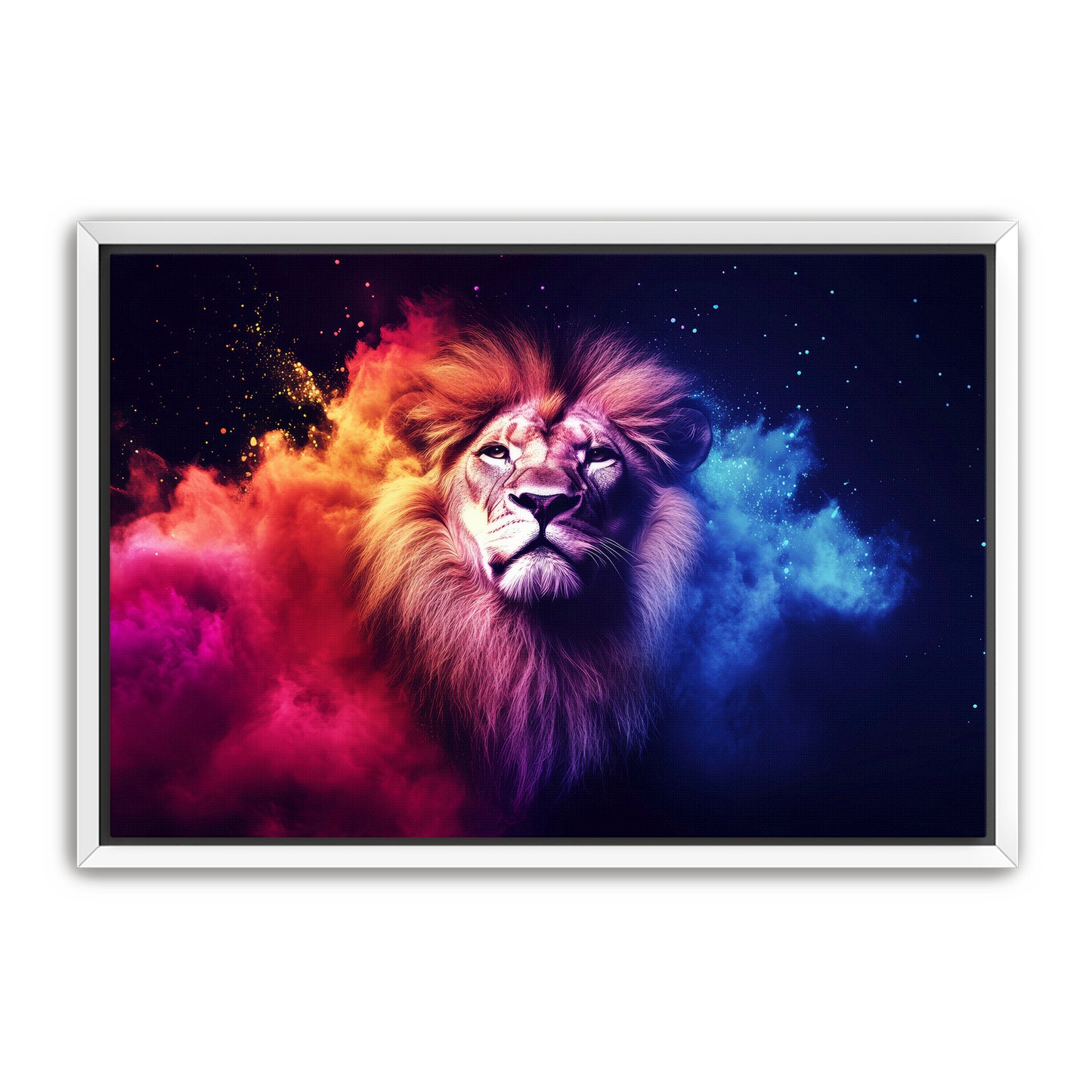 Red and Blue Lion Wall Art