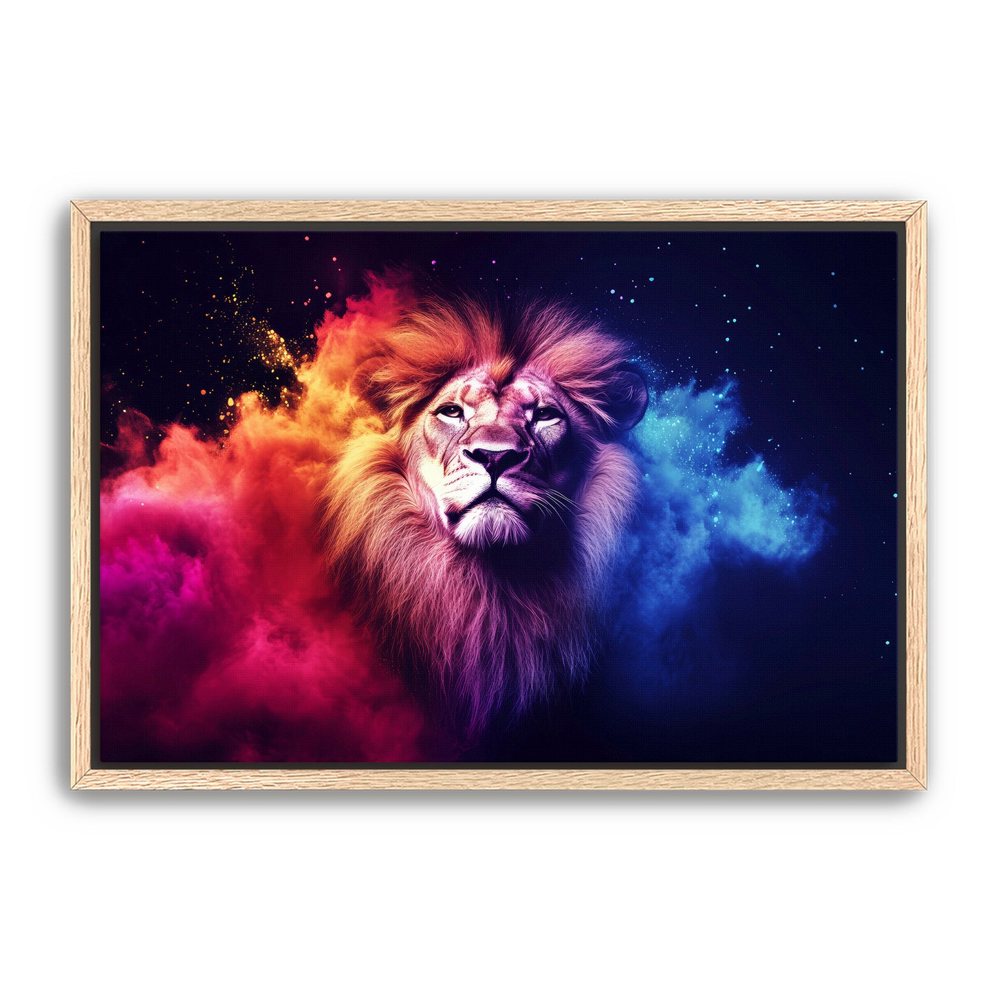 Red and Blue Lion Wall Art