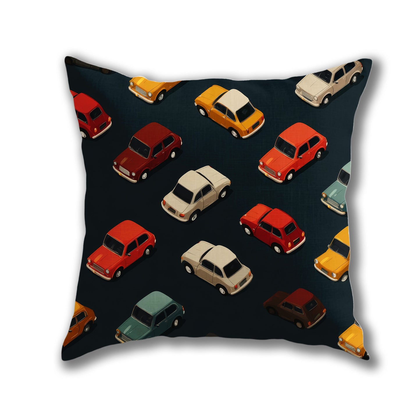 Retro Cars Pattern Pillow
