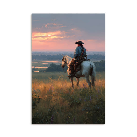 Rider At Sunset Wall Art