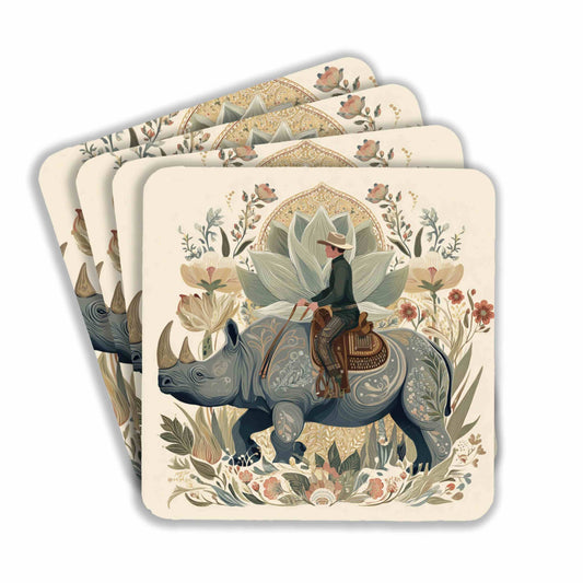 Rider On Decorated Rhino Coasters