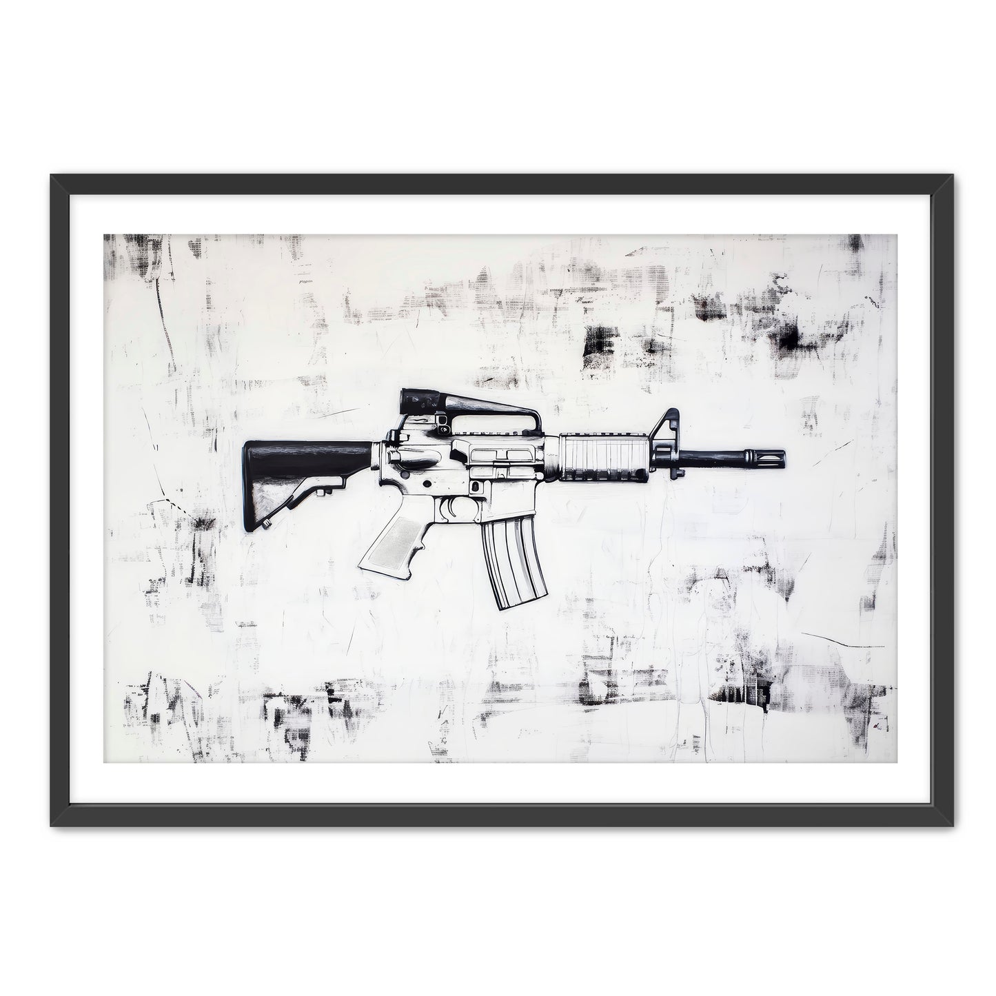 Rifle Sketch Wall Art