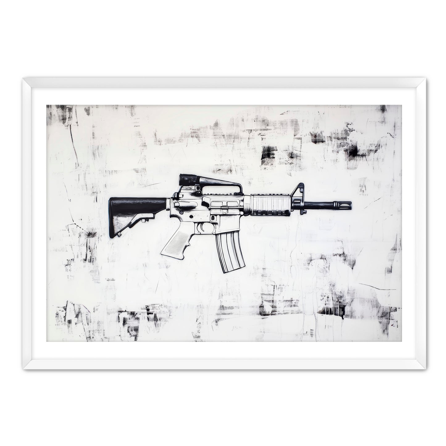 Rifle Sketch Wall Art