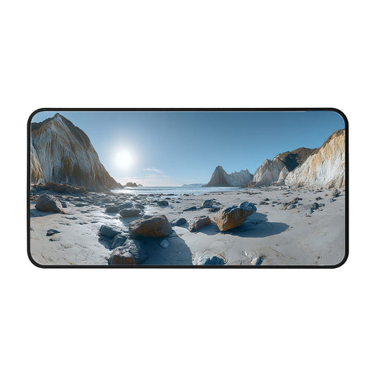 Rocky Beach Sunrise Desk Mat