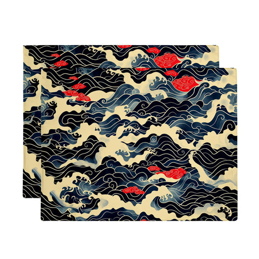 Rolling Waves And Red Clouds Placemat