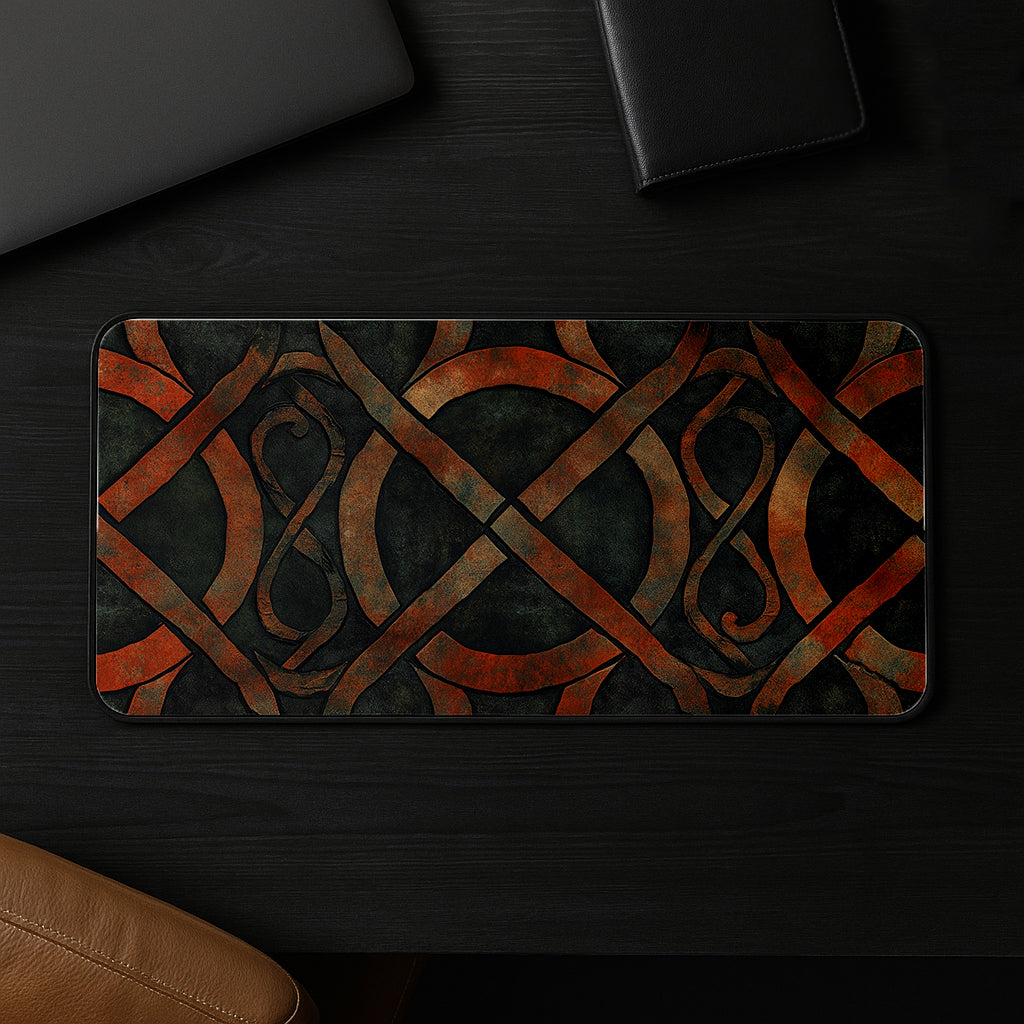 Rustic Geometric Patterns Desk Mat
