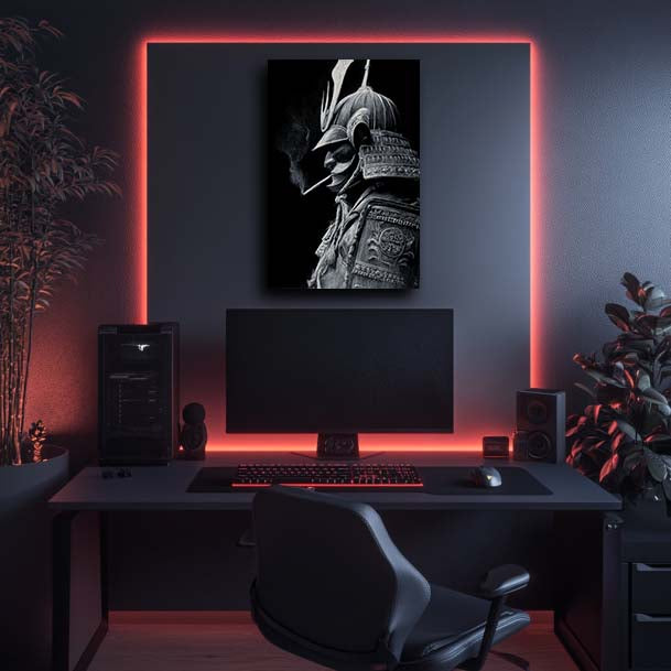 Samurai Smoking Wall Art