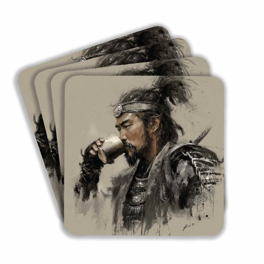 Samurai Drinking Tea Coasters