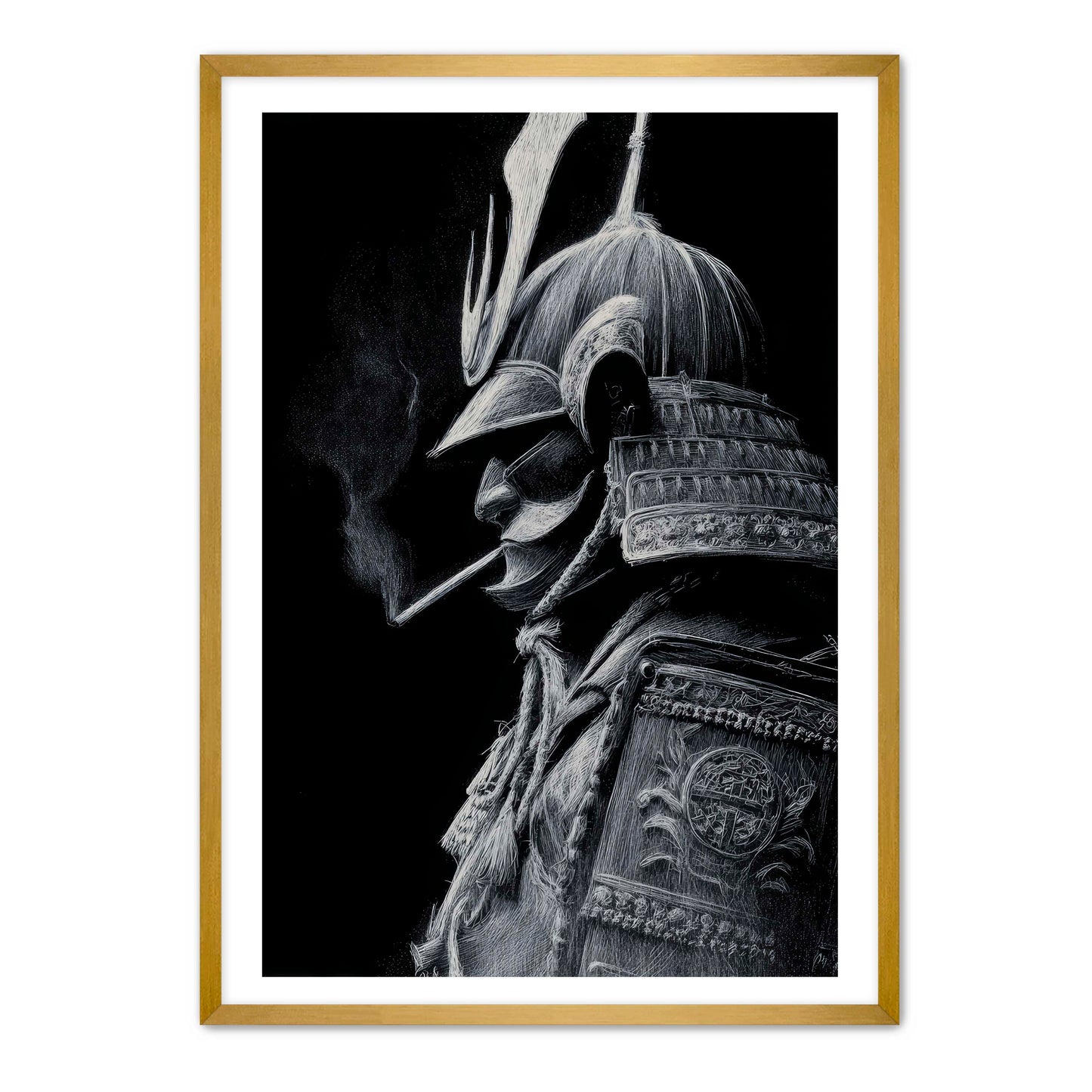Samurai Smoking Wall Art