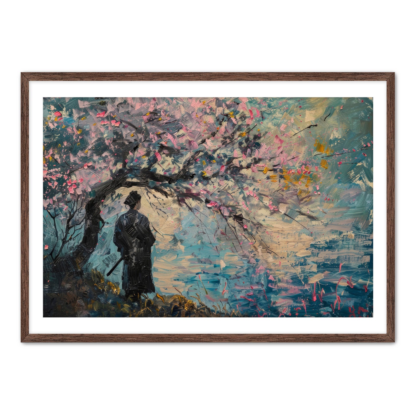 Samurai and Cherry Tree Wall Art