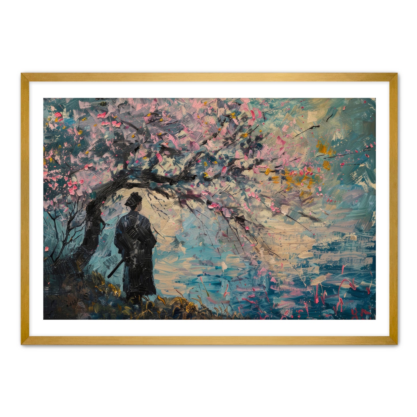 Samurai and Cherry Tree Wall Art