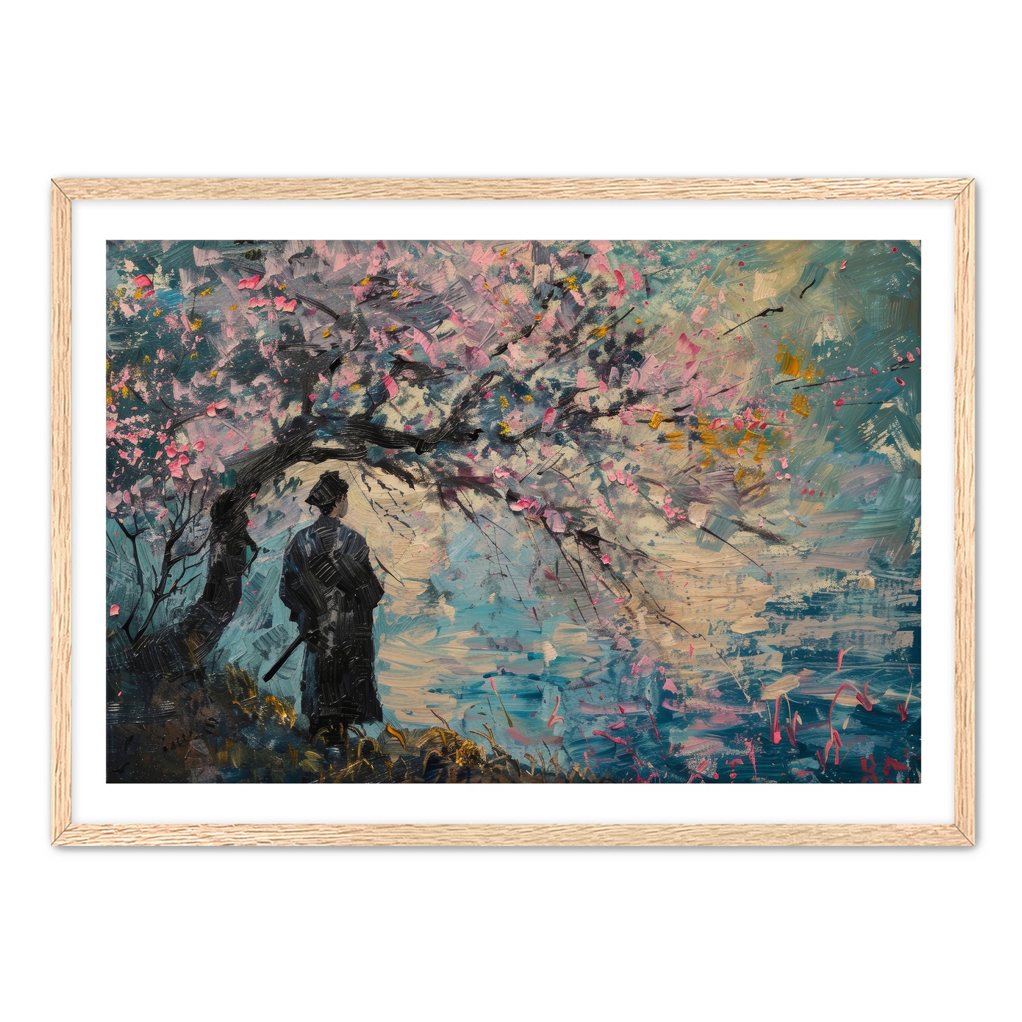 Samurai and Cherry Tree Wall Art