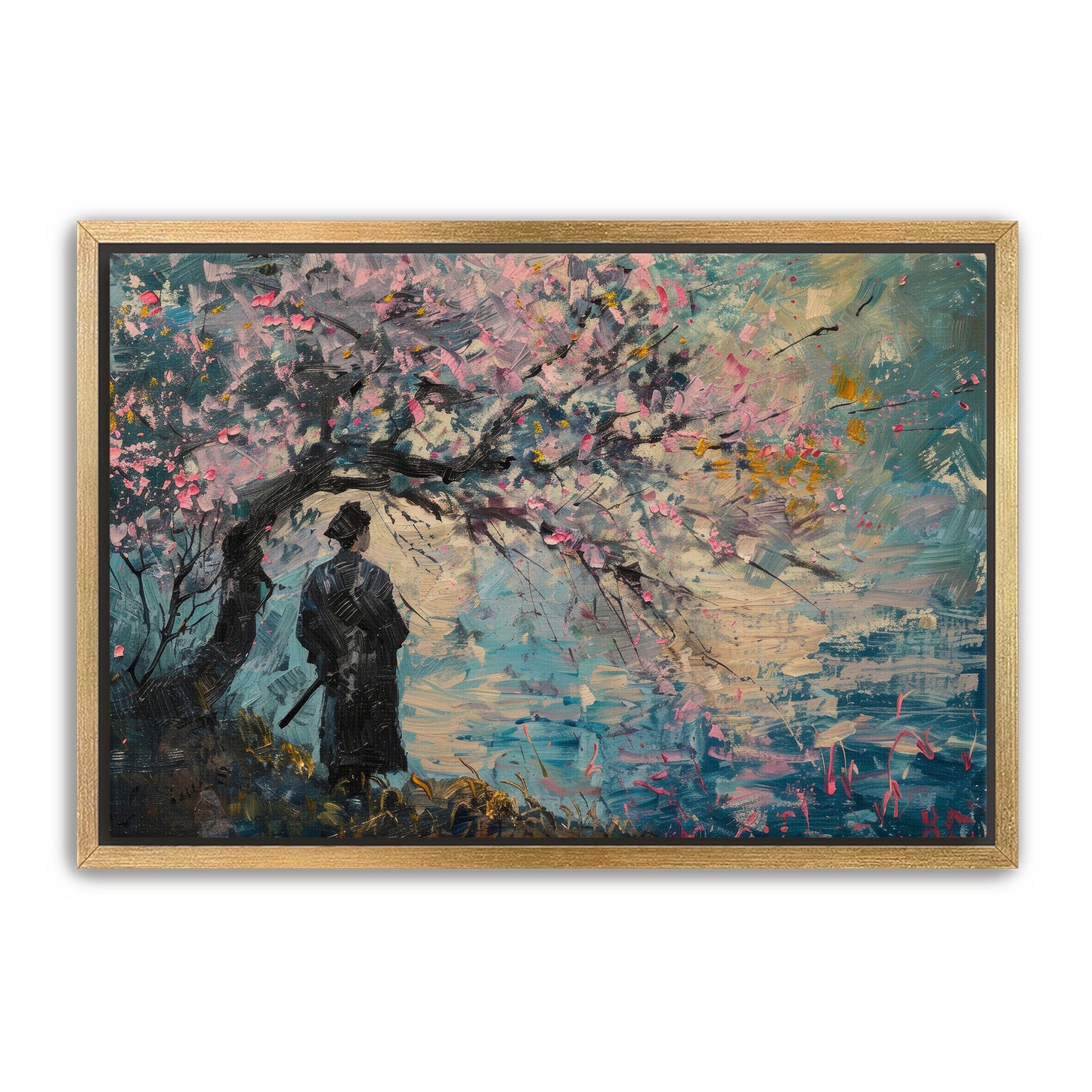 Samurai and Cherry Tree Wall Art