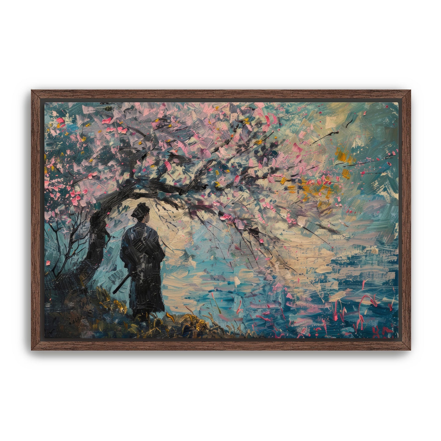Samurai and Cherry Tree Wall Art