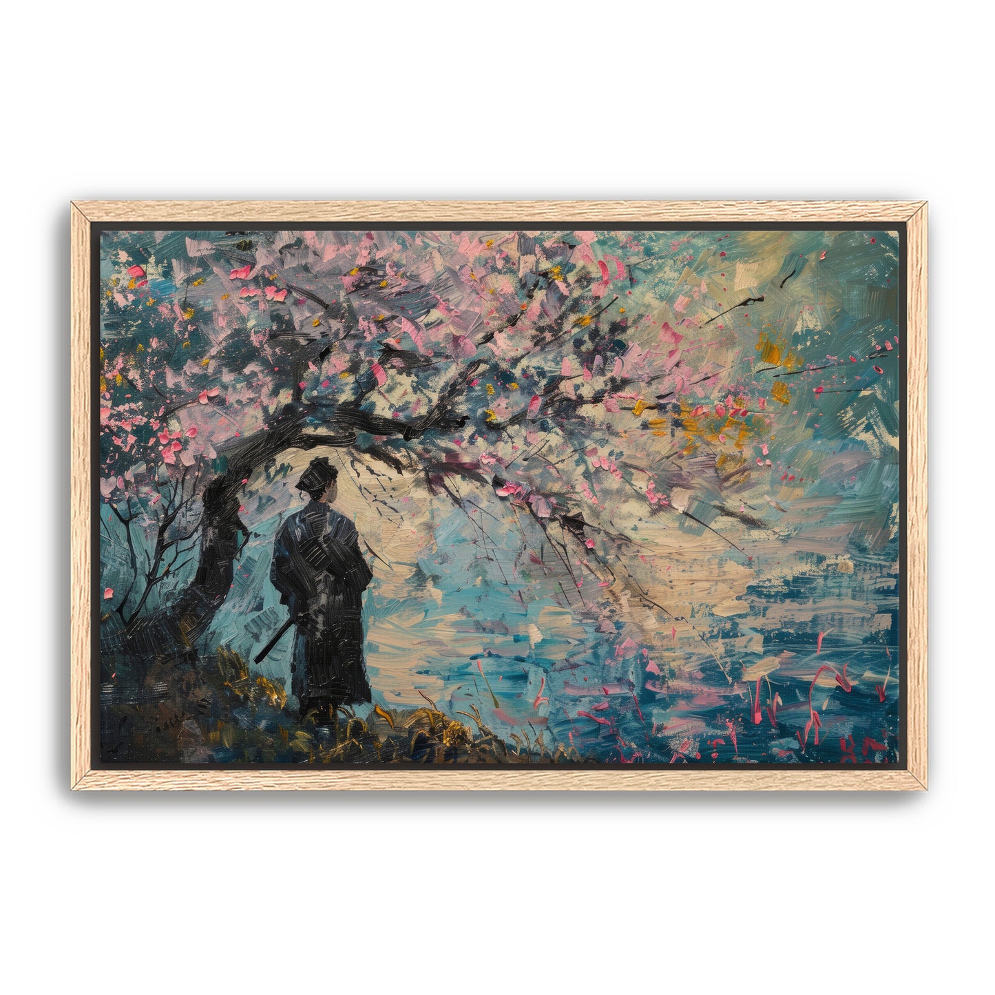 Samurai and Cherry Tree Wall Art