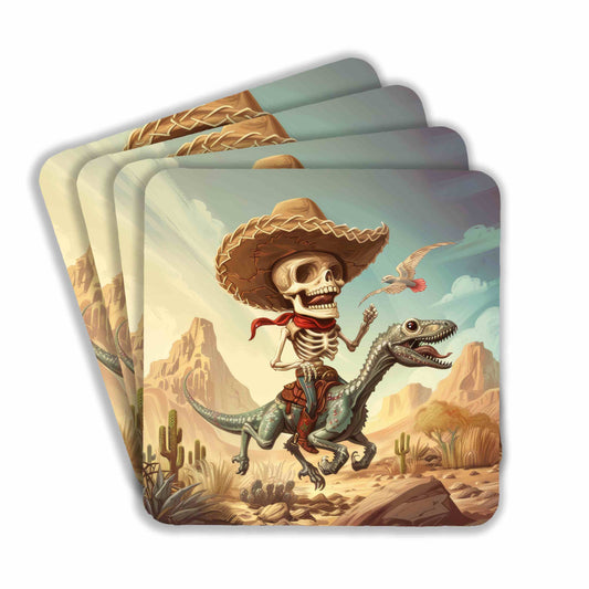 Skeleton Cowboy Fiesta Coasters