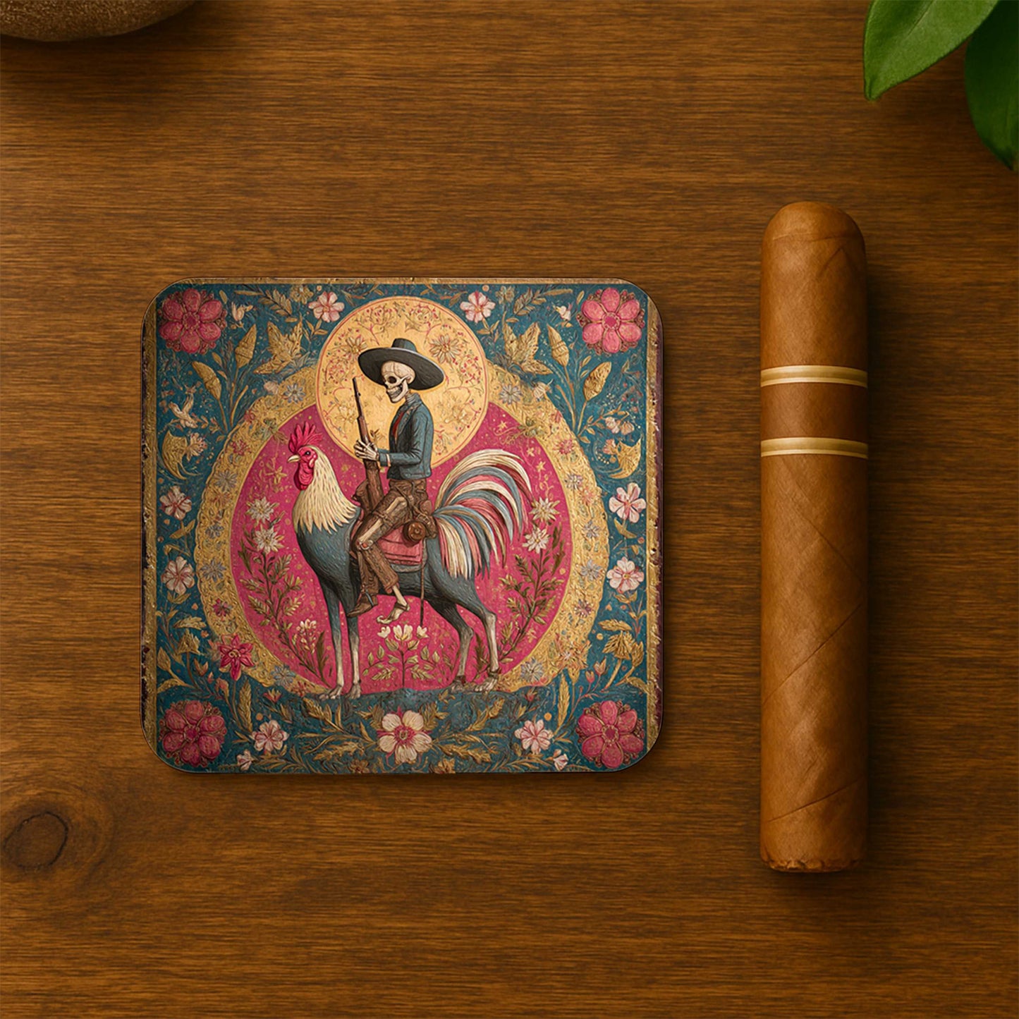 Skeleton Rider On Rooster Coasters